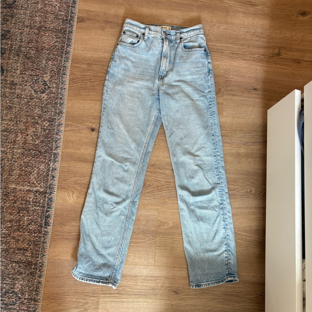 Abercrombie & Fitch Light Blue Ankle Straight Jeans